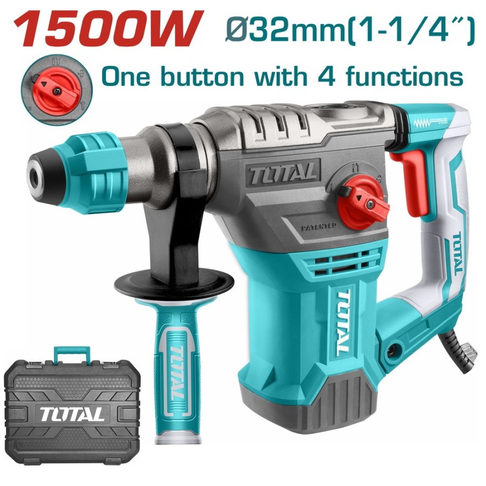 TOTAL 1500 WATT ROTARY HAMMER DRILL INDUSTRIAL