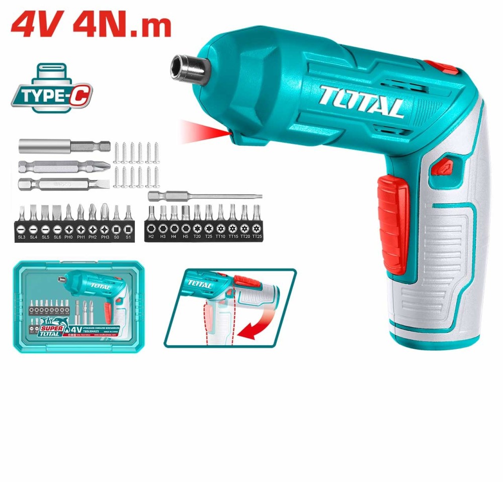 TOTAL TSDLI04425 LITHIUM-ION CORDLESS SCREWDRIVER 4V