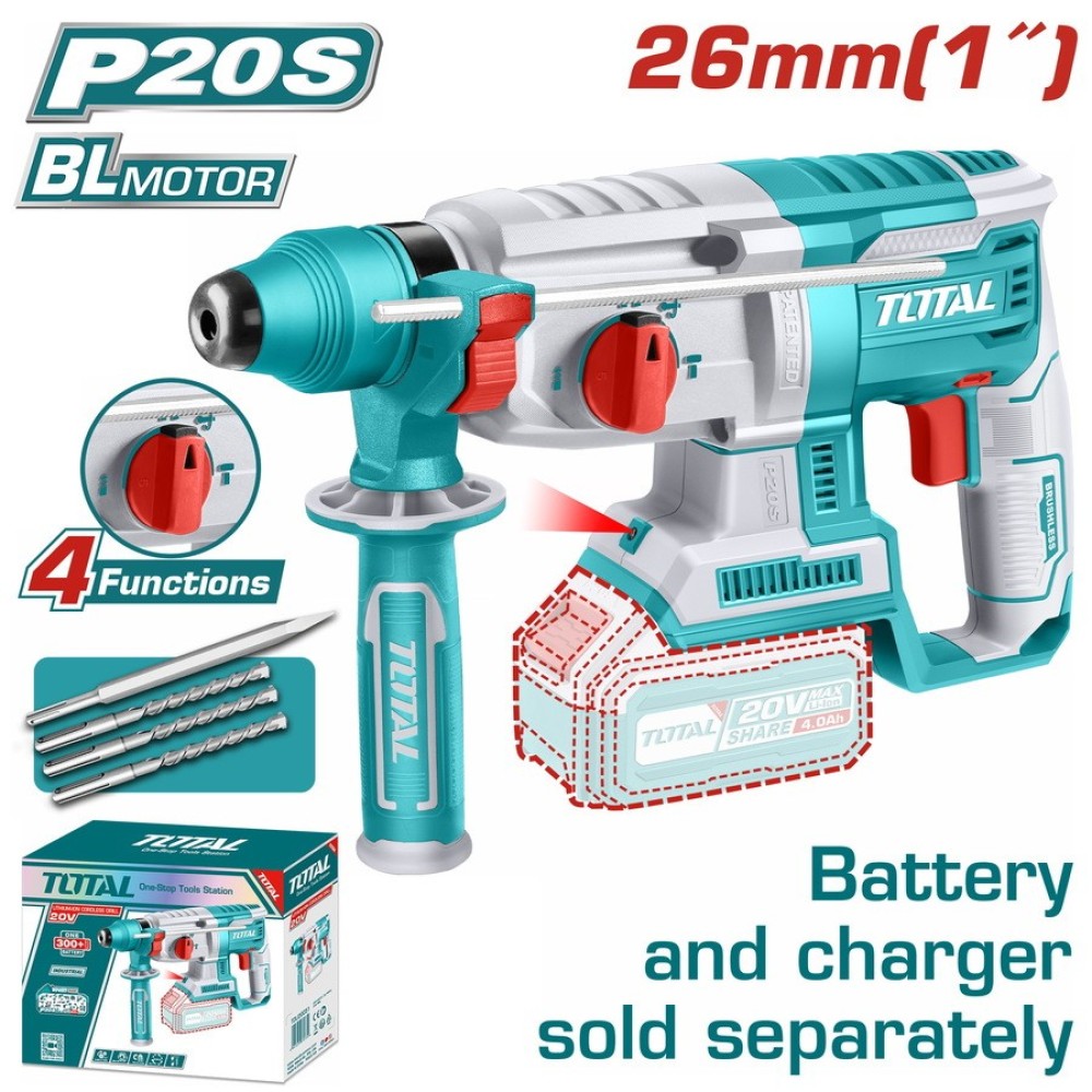 TOTAL LITHIUM-ION ROTARY HAMMER 20V (WITH B and C)