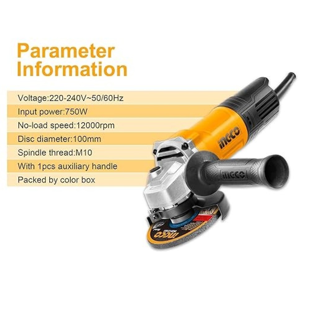 INGCO ANGLE GRINDER 750 WATT