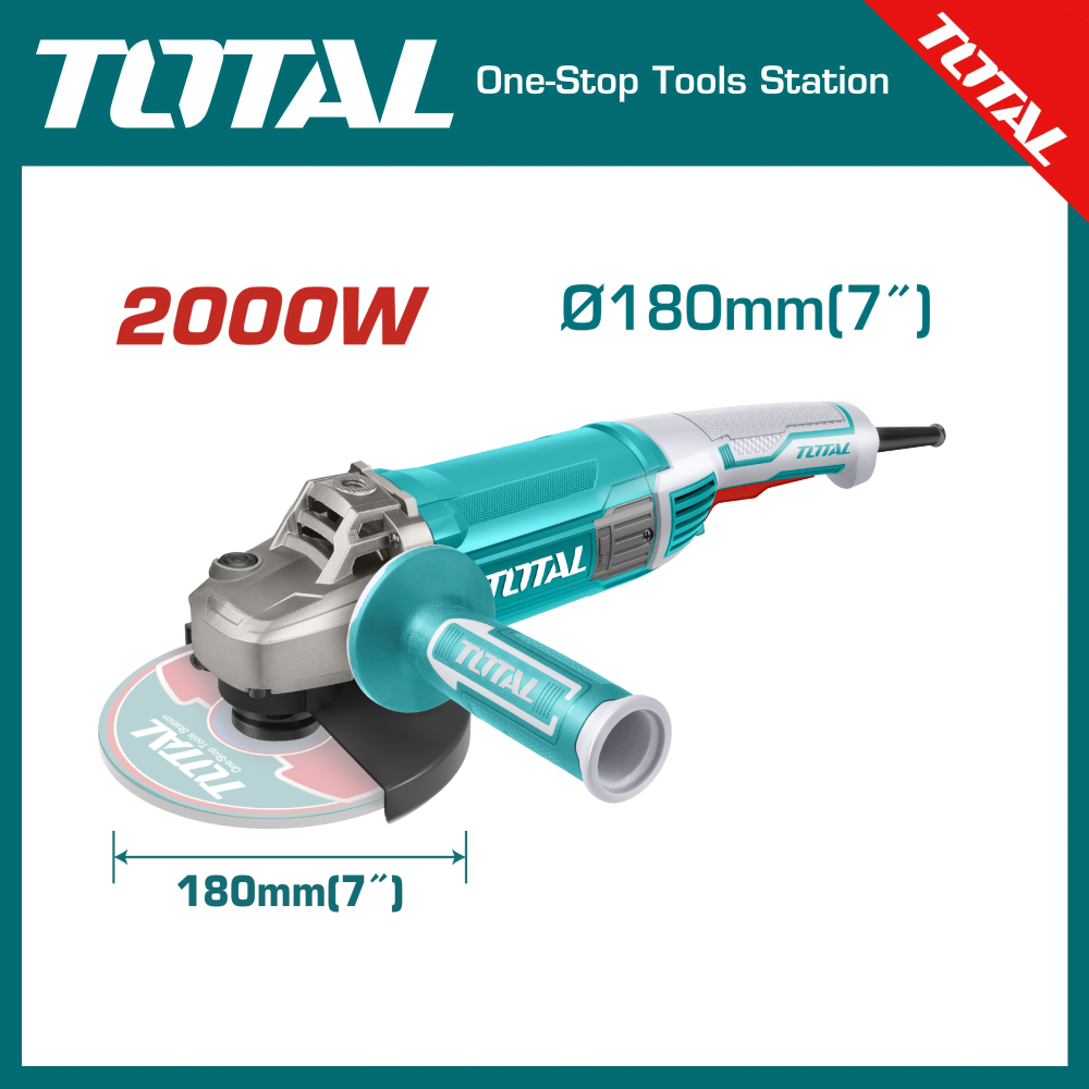TOTAL ANGLE GRINDER 180MM (7") 2000 WATT INDUSTRIAL