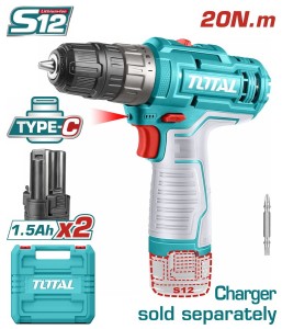 TOTAL LITHIUM-ION CORDLESS DRILL 12V