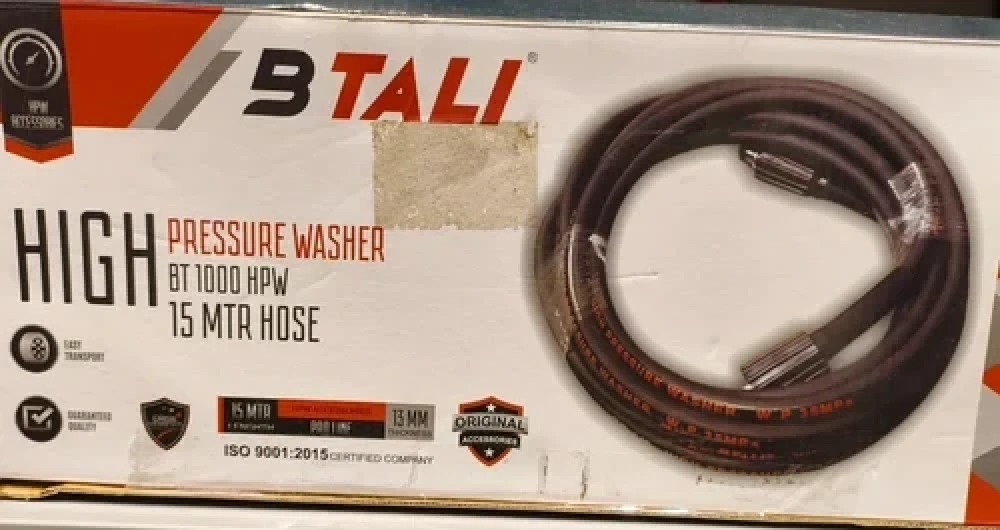 BTALI HIGH PRESSURE WASHER BT 1000 HPW 15 MTR HOSE PIPE