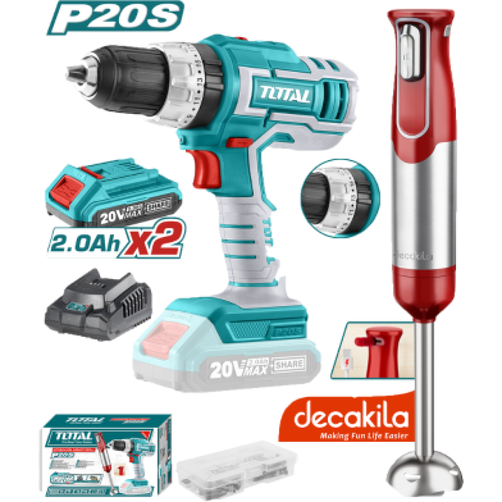 TOTAL LITHIUM-ION CORDLESS 2 PCS COMBO KIT