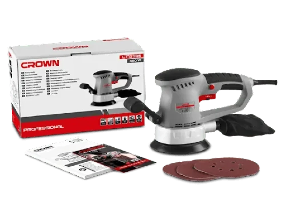 CROWN RANDOM ORBIT SANDER 450 WATT 150 MM (6")